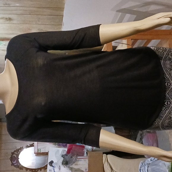 NWT No Boundaries Black 3/4 Sleeve Tunic Tee Sz S juniors - Picture 2 of 13